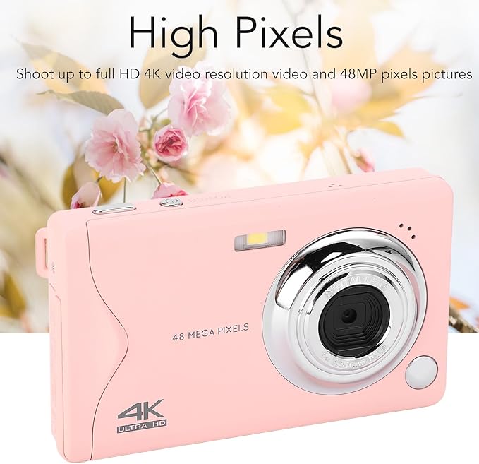 4K Video Camera 48MP Digital Camera with Webcam Function 16x Zoom Compact and Portable for Traveling Family Gatherings and Studying