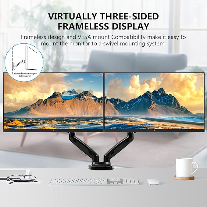 24 inch Monitor Z-Edge Computer Monitor Full HD 1920 x 1080p IPS 100Hz PC Monitor with HDMI VGA Frameless U24I Anti-Glare Screen