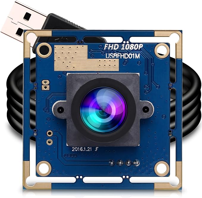 ELP USB Security Camera Module - 1080P HD Wide Angle High Speed PC Camera Mini UVC USB2.0 Video Webcam Board Industrial Lightburn for Laptop Jetson Nano