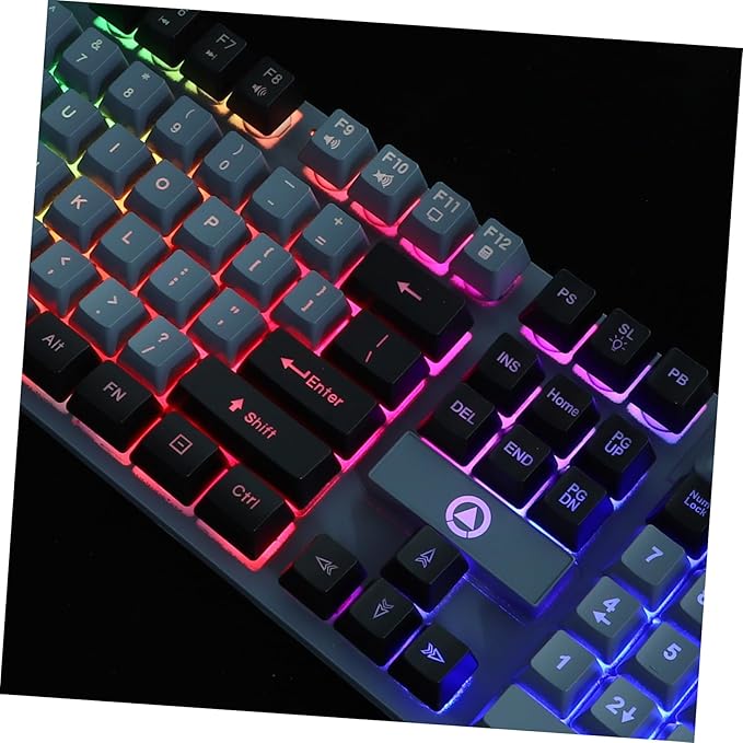 Gaming Keyboard Keys RGB Backlit Full USB Wired Design Ergonomic Mechanical Feel for Enhanced Typing for Gamers and Office Use