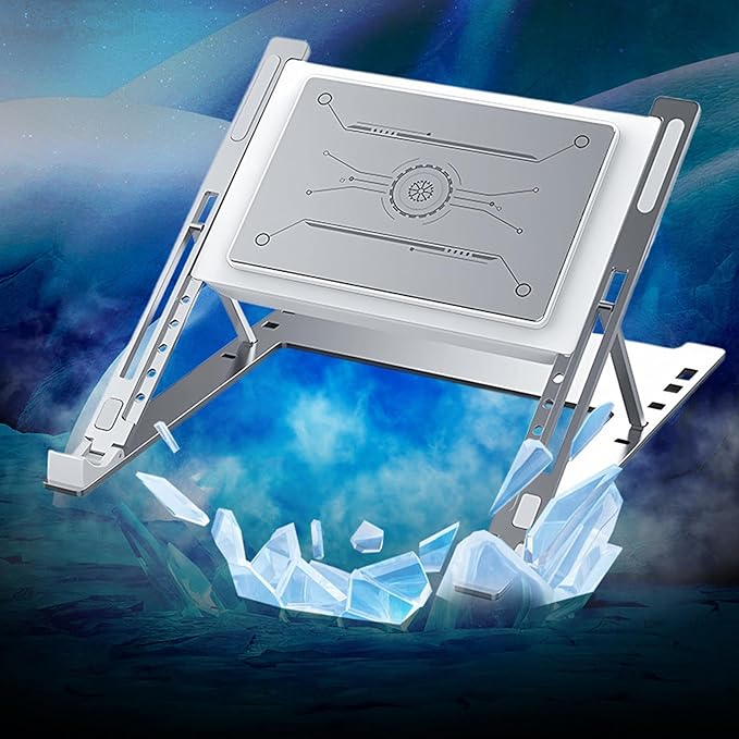 Transportable Play Notebook Refrigerating Pad Semiconductor Technology 3 Speed Modes Permanent Aluminum Construction ABS Aluminum Laptop Refrigerating Fan
