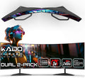 Kado 25 Class Dual Gaming Monitor Setup - 2-Pack 24.5 Curved 1500R 240Hz 1ms 1920x1080 Computer Monitor Parallel Gaming AMD FreeSync Premium Panoramic VESA Mount HDMI DisplayPort Built-in Speakers