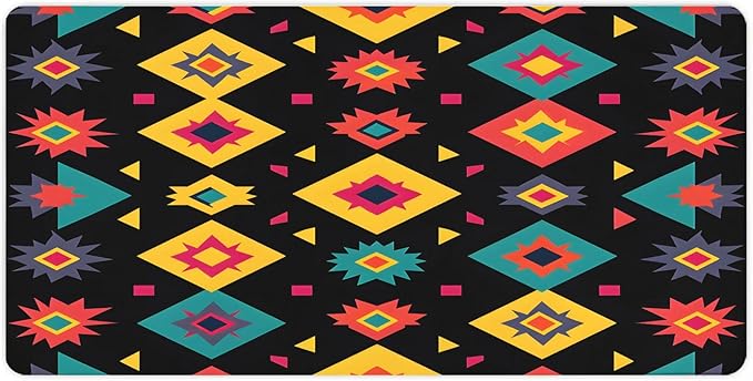 XXL Gaming Mouse Pad Boho Aztec Large Desk Mat Protector for Desktop Anti-Slip Rubber Extended Computer Keyboard Mat Writing Pad Mousepad for Work Office Home15.7 * 35.4 in A-697