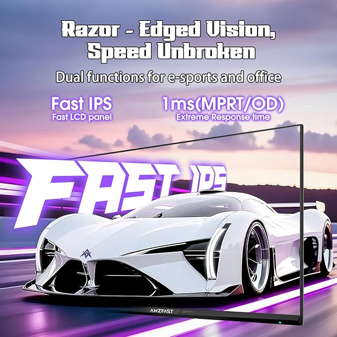 Amzfast 27 inch 1440P 200Hz/180Hz White Gaming Monitor 2K QHD (2560 ×1440)MPRT 1ms Fast IPS | HDR400 &amp TÜV Rheinland Eye Care &amp 12 Months Exchange (HDMI &amp DP Cable)