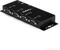 StarTech 4 Port USB to Serial RS232 Adapter - Wall Mount - Din Rail - COM Port Retention - FTDI USB to DB9 RS232 Hub TAA (ICUSB2324I)