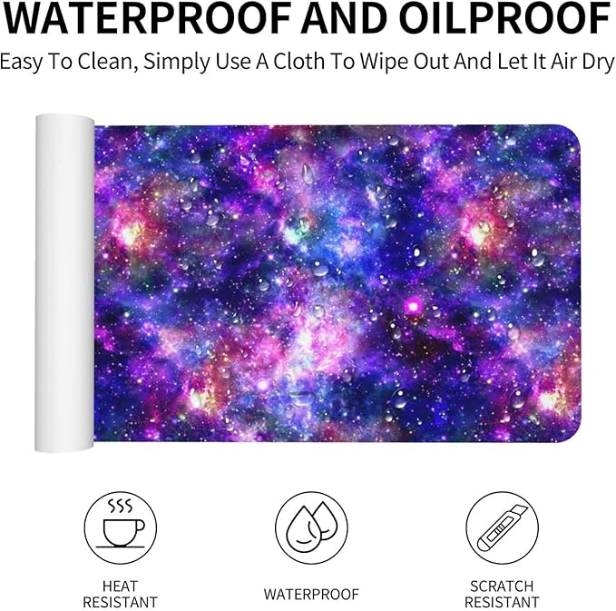 Galaxy Constellation Large Mouse Pad Gaming Mousepad with Wrist Support Rubber Computer Keyboard Mat for Desk Laptop Non-Slip Full Deskmat Protector Waterproof Writing Pad Office Home 16x35.5 in