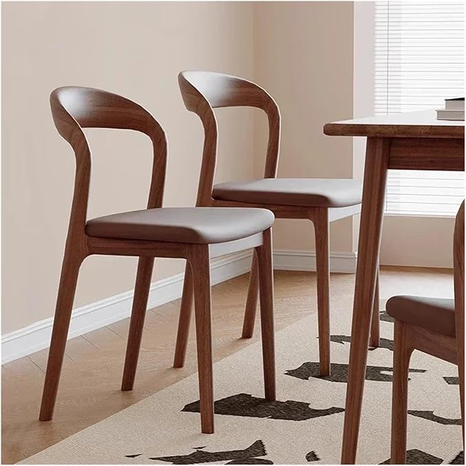 Adjustable Office Computer Chair with Armrest 1pcs Minimalist Modern Wooden Casual Kitchen Dining Chair Furniture Home(Brown)