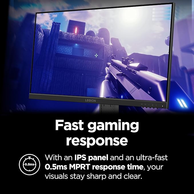 Lenovo Legion 24-10 Gaming Monitor - 23.8 IPS FHD Display - 240Hz - 0.5ms MPRT - AMD FreeSync Premium - HDR10 - Ergonomic LTPS Stand - HDMI 2.1 and DisplayPort 1.4 - Raven Black