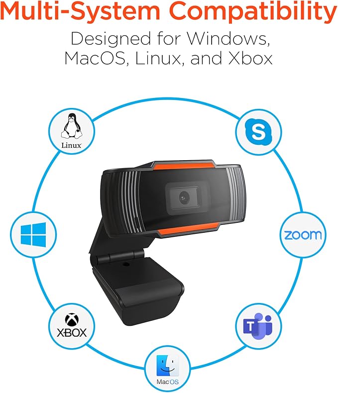 HyperGear HyperStream 1080P Webcam for PC and Laptop - USB HD Web Cam for Desktop Computer Camera Streaming Camera for PC Wide Angle External Webcam with Microphone for Gaming or Video Conference