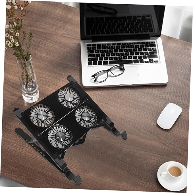 1Set Multi Functional Laptop Cooling Stand with USB Fan Control Portable Slip Riser for Comfortable Use Lightweight Design for Easy Storage and Transport for Home