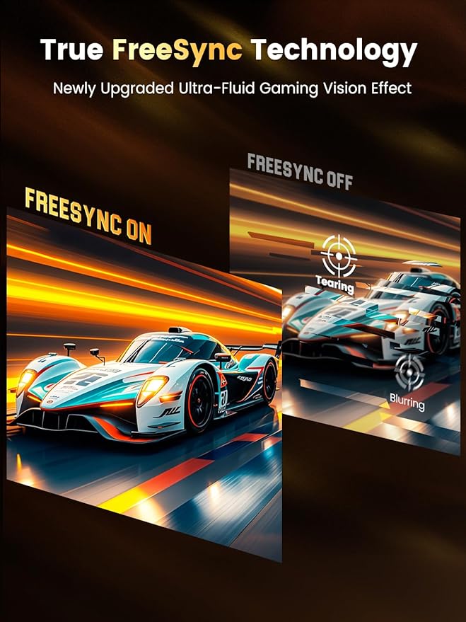 UPERFECT 24.5''Portable Gaming Monitor 500Hz 0.1ms Ultra-Fast IPS Monitor FreeSync HDR 600Nits Built-in Stand Speaker and VESA Mountable DP1.4 USB C HDMI Second Screen for Laptop Game Console