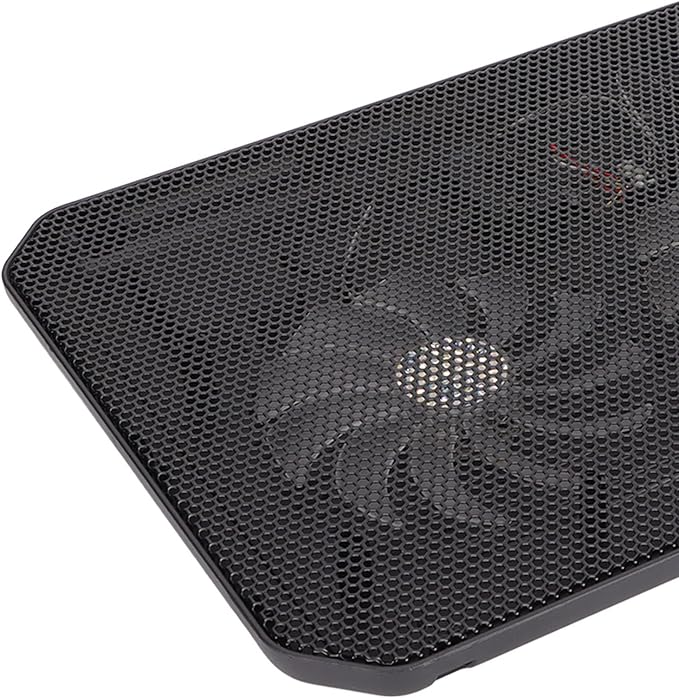 Laptop Cooling Pad with Dual Fans Ergonomic Angle Fast Heat Dissipation USB Port Silent Laptop Cooler for Gaming Laptop Under 17in Height for Comfortable Viewing