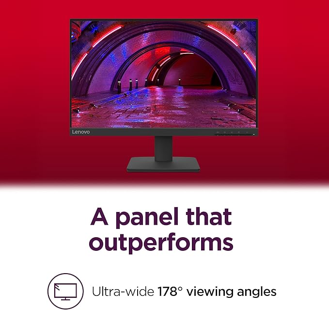 Lenovo L22-4e - Office Monitor - 21.5 FHD IPS Display - 100Hz Refresh Rate - 4 ms MPRT - 99% sRGB - Raven Black - Tilt Stand