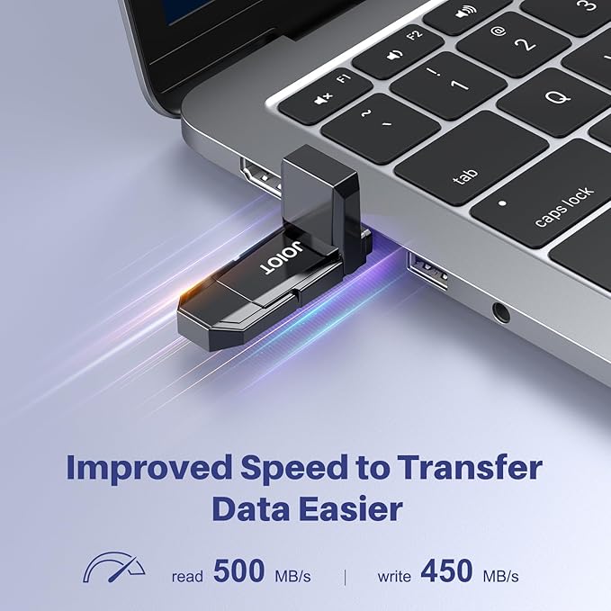 USB C Flash Drive 512GB Up to 450MB/s Dual Type-C &amp USB-A USB 3.2 Solid State Drive USB-C Thumb Drive Compatible with iPhone 15/16 Series Smartphone Tablet Laptop Car Smart TV Game Console