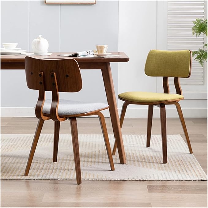 Adjustable Office Computer Chair with Armrest Solid Wood Dining Chairs Kitchen Furniture Hotel Restaurant Chair Household Backrest Room(Black-Walnut)