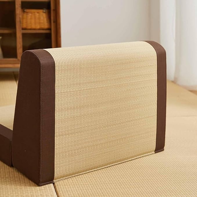 BTZHY Floor Chair Ground Row Chair Grass Back Chair Tatami Chair Lazy Low Sofa Japanese Ground Row Chair Foldable Low Chair(SchwarzM)