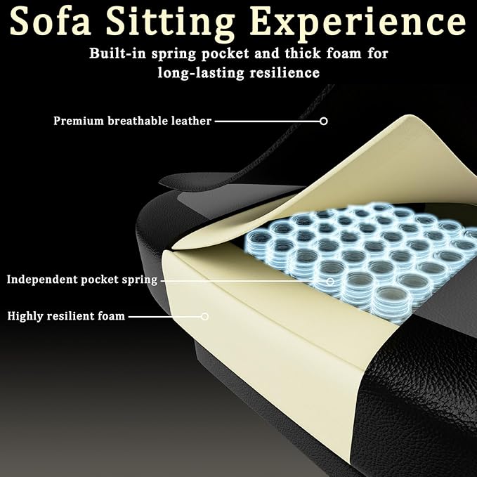 Gaming Chair with Pocket Spring Cushion and Footrest Ergonomic Computer Chair for Adults Breathable PU Leather Game Chair