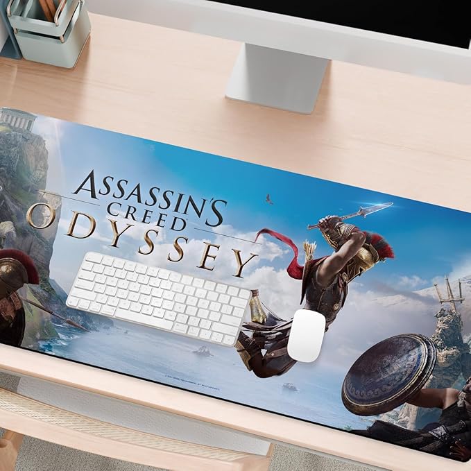 Head Case Designs Officially Licensed Assassin's Creed Alexios Jump Odyssey Key Art 37.4 x 15.75 x 0.16 inches (900 x 400 mm) - XL Gaming Office Desk PC Keyboard Mouse Mat Pad