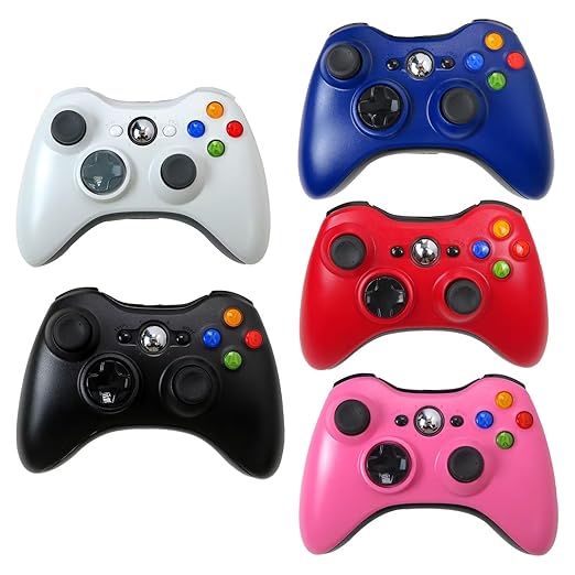 Jaclech USB Wired Vibration Gamepad for Xbox 360 Console and for Windows 10 8 7 PC (Red)