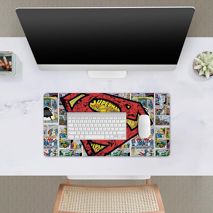 Head Case Designs Officially Licensed Superman DC Comics Collage Logos and Comic Book 23.62 x 11.81 x 0.12 inches (600 x 300 mm) - L Gaming Office Desk PC Keyboard Mouse Mat Pad