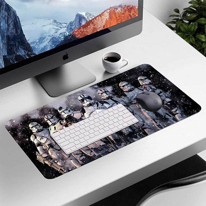 Extra Large Gaming Mouse Pad Design Desk Pad XXLMousepad with Non-Slip Rubber Base &amp Stitched Edges Mouse MatPortable Desk Mat for Computer Keyboard Mice Laptop and PC31.5X15.7 inches