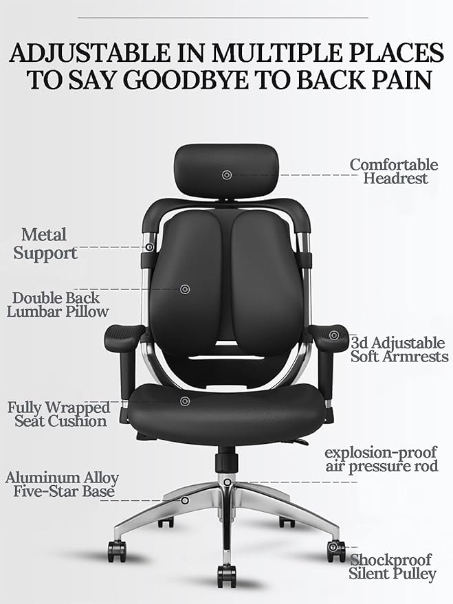JSWHYBD Gaming Chair with Footrest Office Chair High Back Ergonomic Computer Chair with Lumbar Support Task Chair Reclining Computer Chair Gaming Video Black