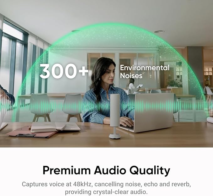 Insta360 WaveLink Bundle- Professional Speakerphone with AI Recording SuiteVoice Recorder 8 Noise-Canceling Mics w/Beamforming AI Transcript 99 Languages 32GB Meetings(Wave+Link 2)
