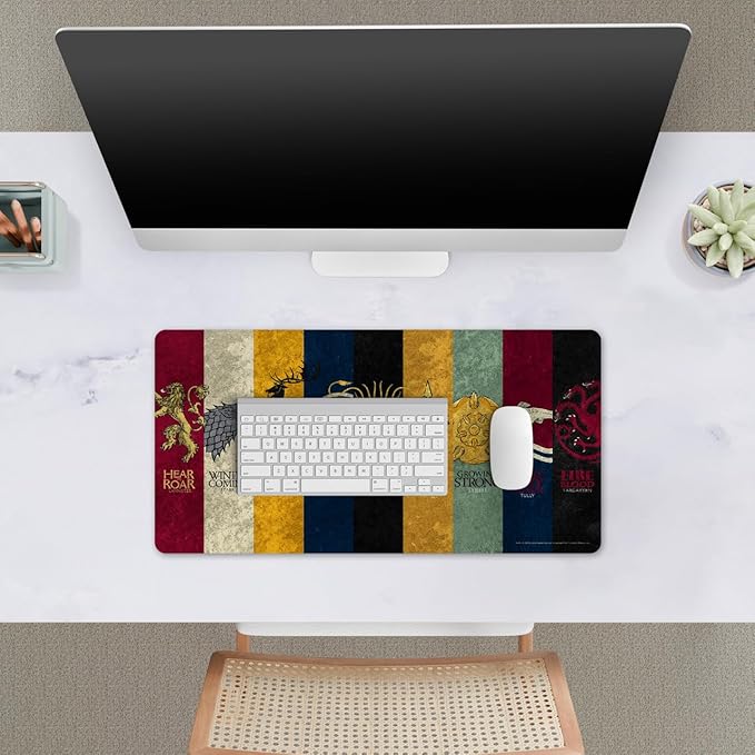 Head Case Designs Officially Licensed HBO Game of Thrones All Houses Graphic Art 23.62 x 11.81 x 0.12 inches (600 x 300 mm) - L Gaming Office Desk PC Keyboard Mouse Mat Pad