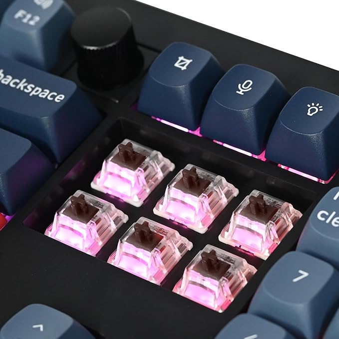 Keychron V6 Max Wireless Custom Mechanical Keyboard 2.4 GHz Bluetooth QMK Full-Size Layout RGB with Hot-swappable Gateron Brown Switch Compatible with Mac Windows Linux