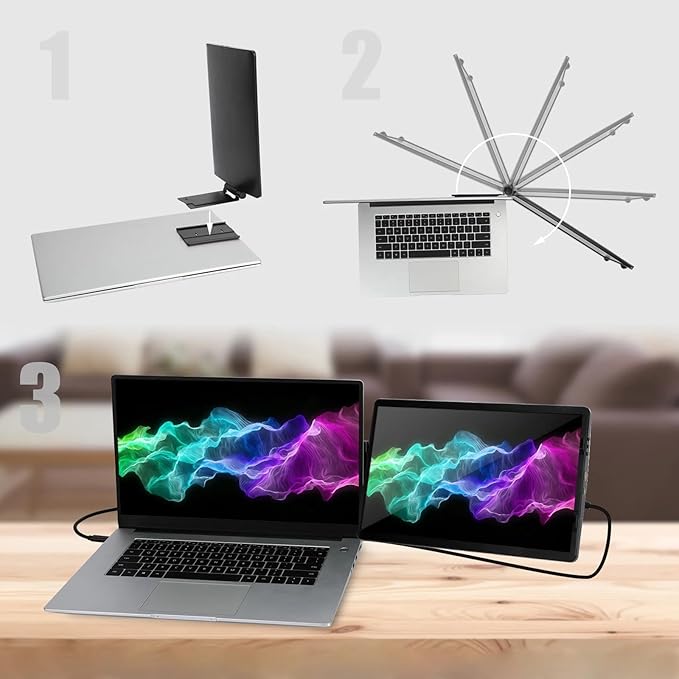1920x1080 Portable External Monitor Laptop Extender Display Screen for Mobile Devices Second Monitor Display for Gaming