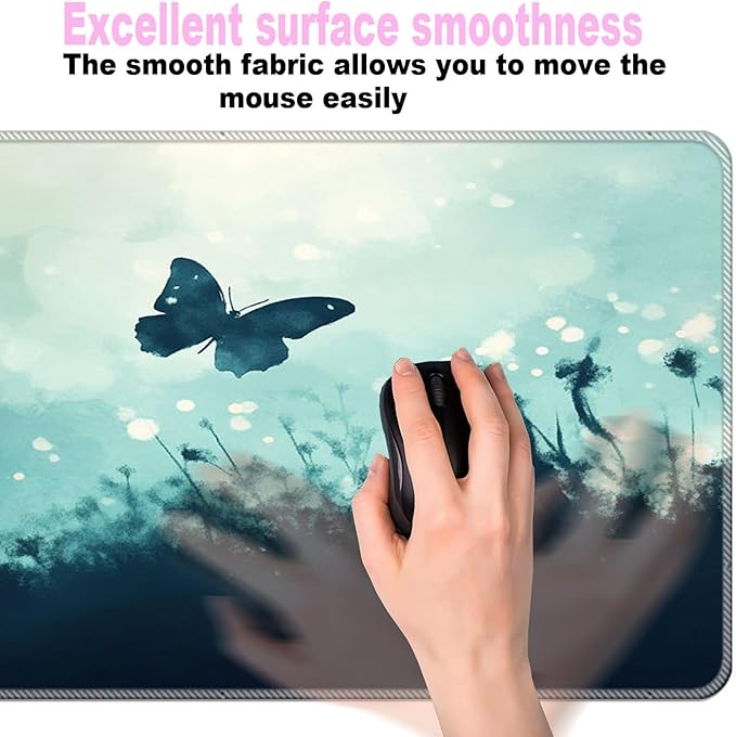 Keyboard Wrist Rest SetMemory Foam Wrist Support Mouse Pad31.5x11.8 Desk Mat for Comfortable Typing &amp Pain ReliefNon-Slip Base for Office &amp Home Use - Butterfly