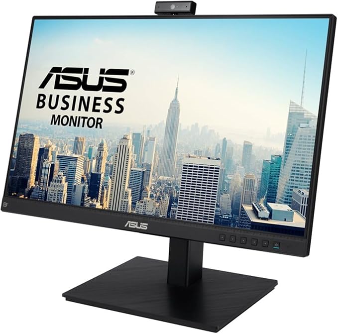 ASUS 24” 1080P Video Conferencing Monitor (BE24EQSK) - Full HD IPS Built-in Adjustable 2MP Webcam AI Noise-canceling Mic Speakers Eye Care DisplayPort HDMI Wall Mountable Height Adjustable