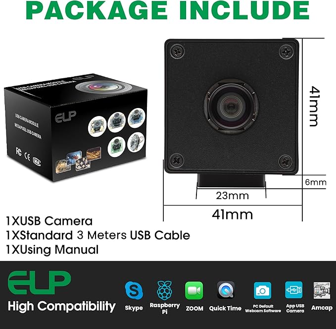 ELP 1080P 120fps USB Autofocus Camera for Computer 11.6mp Lightburn Camera Mini UVC USB2.0 Webcam High Speed PC Camera Wide Angle USB Security Web Camera for Laptop (100° Low distoriton Lens)