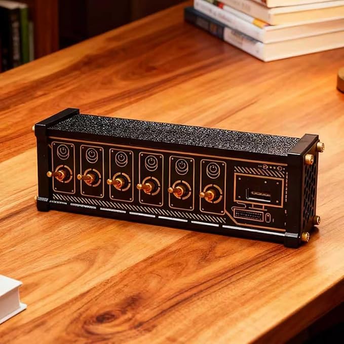 COYEUX 6 Port USB Switcher USB Docking Station Independent Control Button Switch Retro Gold Plating Table Setting Share USB Devices Ideal Gift for Boyfriend
