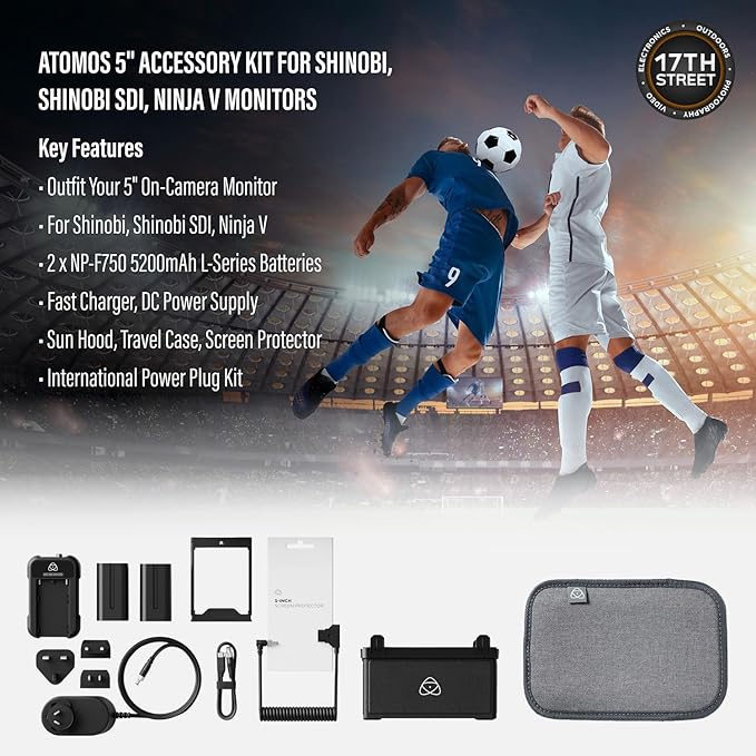 Atomos Ninja 5.2 4K HDMI Recording Monitor 5 Accessory Kit (Version II) for Select Shinobi and Ninja Monitors Swivel and Tilt Adjustable Monitor Mount Bundle Set