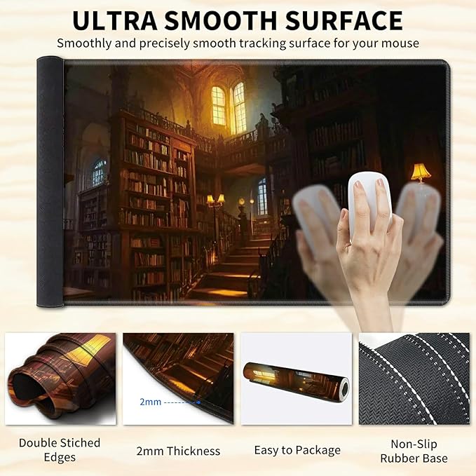 Keyboard Wrist Rest &amp Desk Mat 35.4 x 15.7 inch &amp Mouse Wrist Rest &amp Coasters 4 Pcs Gaming Mouse Pad with Wrist Rest Set with Memory Foam Ergonomic Easy Typing Pain Relief - Books