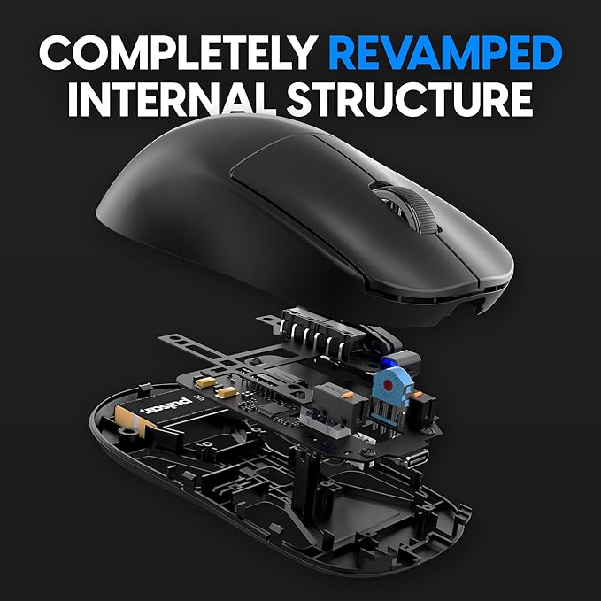Pulsar Gaming Gears X2V2 Mini Wireless Gaming Mouse Ultra Lightweight 1.80 oz (51 g) Symmetrical Optical Switch 2.4 Ghz 1 ms 26000 DPI PAW3395 Sensor (Mini Wireless Black) (Renewed)