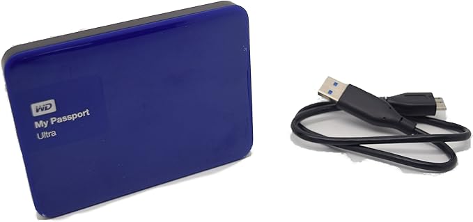 WD 1TB My Passport Ultra USB 3.0 Secure Portable External Hard Drive Blue (WDBGPU0010BBL-NESN) [Old Model]