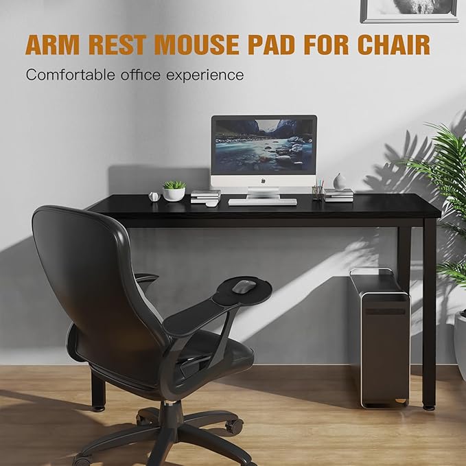 Upgraded Ergonomic Arm Rest Mouse Pad for ChairAdjustable Mouse Tray with Wrist Cushion Chair arm Mousepad Black