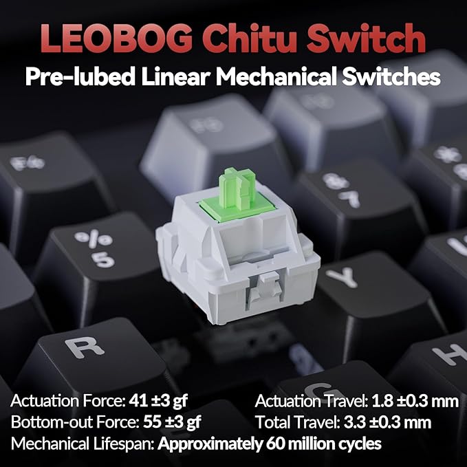 LINGBAO K98 Wireless Mechanical Gaming Keyboard Tri-Mode BT5.0/2.4GHz/USB-C Gasket Custom Hot-Swappable Linear Switches Creamy Keyboard with Number Pad RGB Backlit Gaming Keyboard for PC Laptop