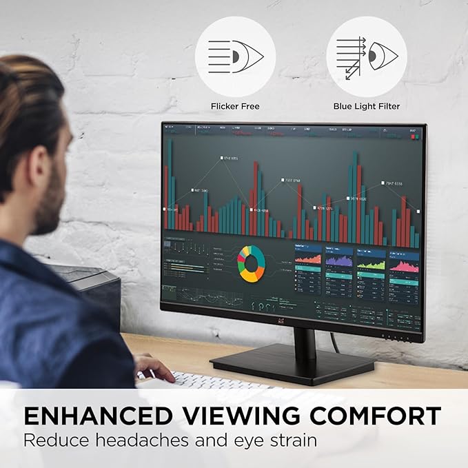 ViewSonic VA2709M 27 Inch IPS Full HD 1080p Monitor with 100Hz Thin Bezels Eye Care HDMI VGA Inputs for Home and Office