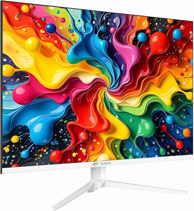 CRUA 28 Inch White Monitor 4K UHD+ 3840×2560 IPS 60Hz Computer Monitors 15:10 Aspect Ratio 120% sRGB 10-Bit Color Support FreeSync Built-in Speakers USB Type-C HDMI 2.0 &amp DP 1.4 Wall Mount