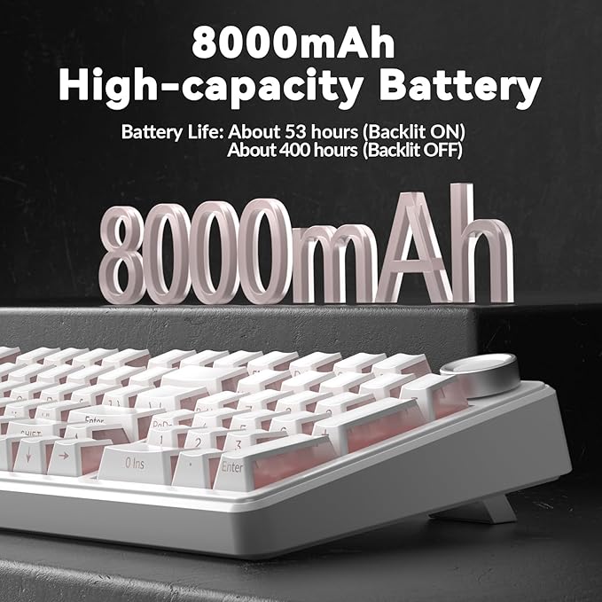 AULA F99 Pro Wireless Mechanical Keyboard-Silent VersionBT5.0/2.4GHz/USB-C Hot Swappable Custom KeyboardGasket StructurePre-lubed Linear Switches RGB Backlit Computer Gaming KeyboardsWhite