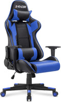 Homall Gaming Chair Office Chair High Back Computer Chair Leather Desk Chair Racing Executive Ergonomic Adjustable Swivel Task Chair with Headrest and Lumbar Support(Blue)