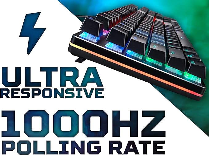 acer Predator Aethon 303 Wired Gaming Keyboard-Kailh Blue Mechanical Switches|RGB Illuminated Keyboard|12 Backlight Effects|5 Pre-Set Gaming Modes &amp 3 Sidelight Effects|100% Anti-Ghosting(Pack of
