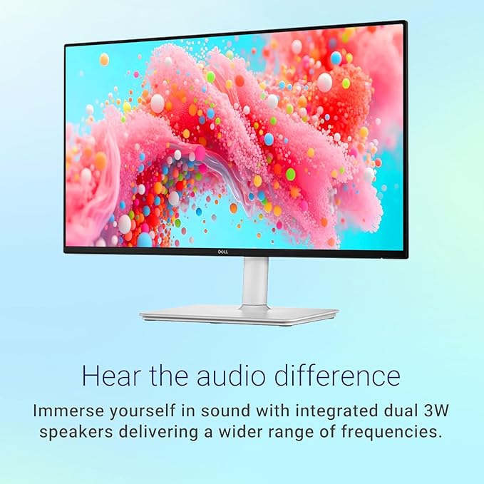 Dell 27 inch Monitor LED FHD - 144Hz Refresh Rate 1500:1 Contrast Ratio AMD FreeSync - VESA Integrated 2x3W Speaker Height/Tilt/Pivot/Swivel Adjustability 2 x HDMI White