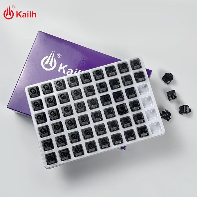 Kailh Box Dark Chocolate Linear Switch5-Pin 55gf RGB SMD Full POM Material Pre-Lubed Key Switches for Mechanical Gaming Keyboard(Dark Chocolate108pcs)