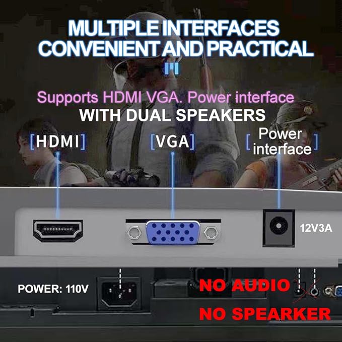 19.5inch Without Audio Professional HD Monitor (1660 x 900)2pack 60Hz Refresh Rate Visual Protection Technology Blue Light Filter and Flicker-Free Technology (HDMI and VGA Ports)