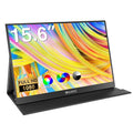 WUAWE 15.6 Inch Portable Monitor with Cover Stand 1080P FHD 60Hz External Second Computer Monitor with Speaker HDMI USB-C for PC Mac Phone PS5 Switch Xbox PS4/5.
