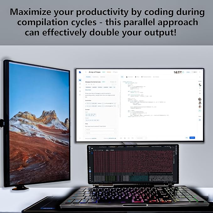 Portable Touchscreen Monitor with Silent Keyboard 12.8-inch Ultra-Slim Stretched Bar Screen Folding FHD 120% sRGB USB-A/C Compatible Screen for Computers Laptops Mini PCs Console